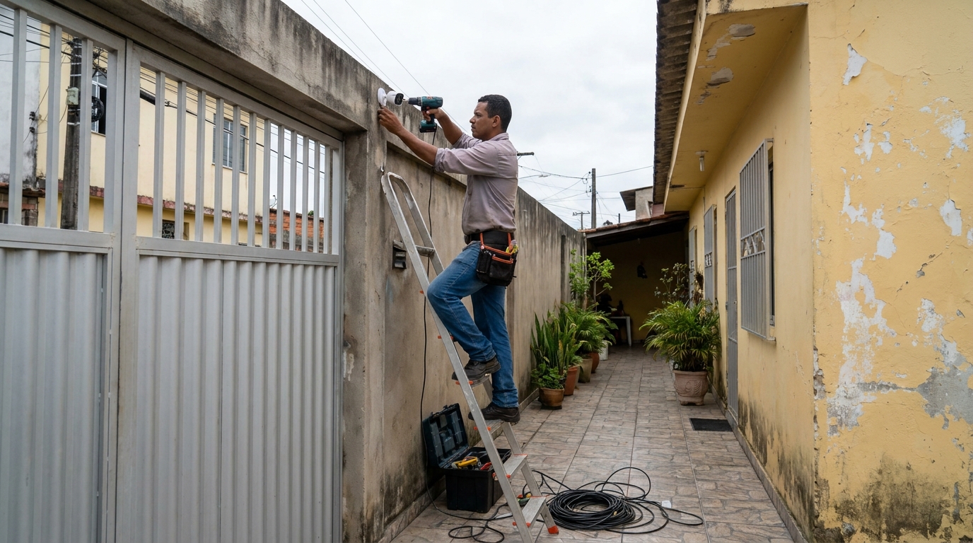 Passagem de cabeamento em Jundiaí‑SP